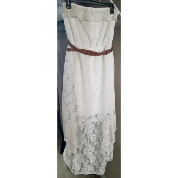 Trixxi Dresses & Skirts - White Hi-Lo Strapless Dress